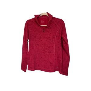 Reebok Women's Pink Purple Athletic 3/4 Zip Long Sleeve Shirt Top Size Medium